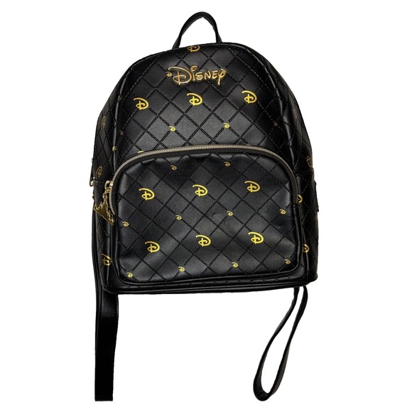 Loungefly Handbags - Disney Loungefly Mickey Mouse Mini Backpack Black Gold Quilted Faux Leather